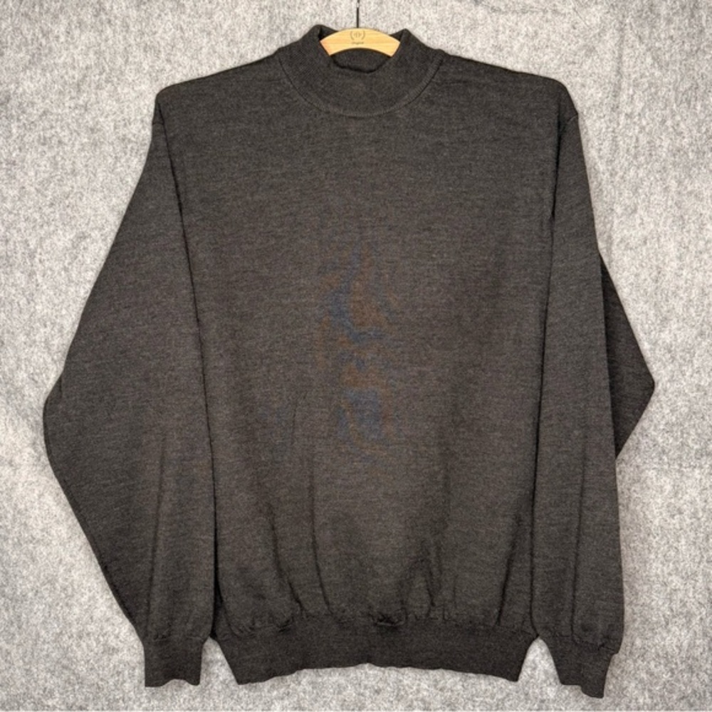 Pronto Uomo Men’s Extra Fine Merino Wool Pull-over Gray Sweater-‎ Sz M